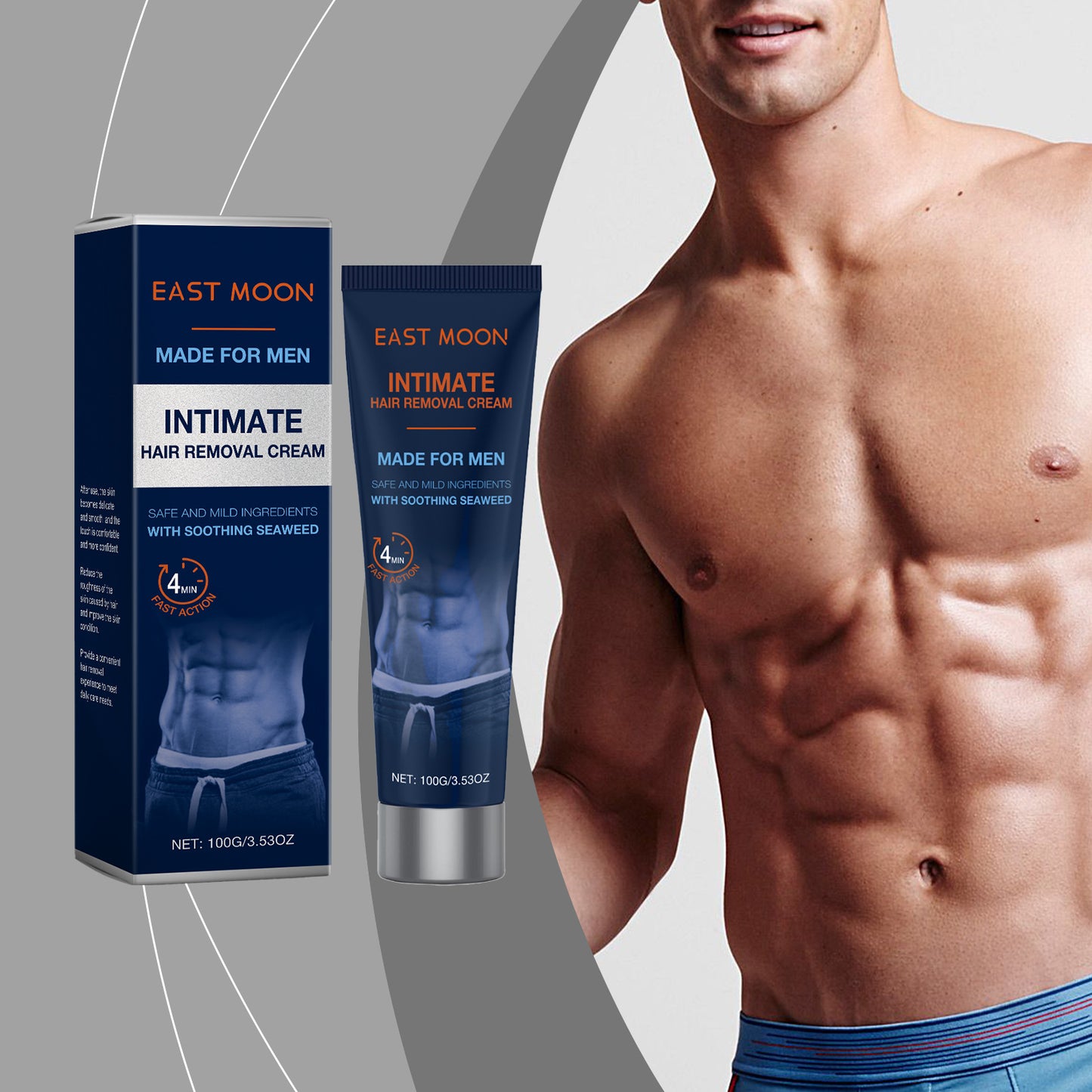 Men's pubic hair removal cream - gentle hair removal, can be used on the whole body and pubic area, 100ml