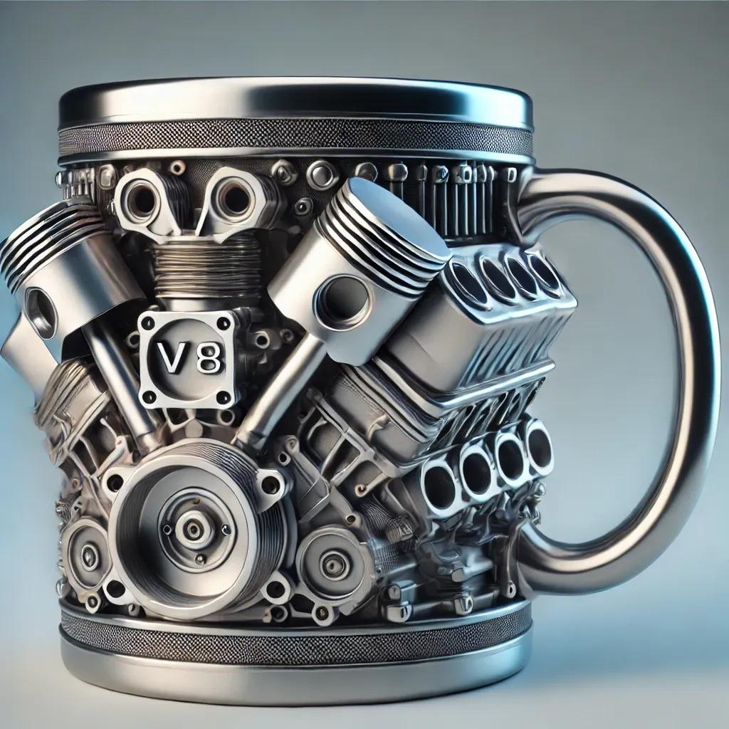 V8 Engine Coffee Mug,Personalized Coffee Mug,Creative Car Engine Coffee Cup for Car Lovers Gifts