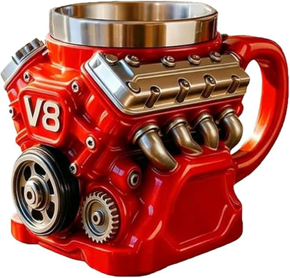 V8 Engine Coffee Mug,Personalized Coffee Mug,Creative Car Engine Coffee Cup for Car Lovers Gifts