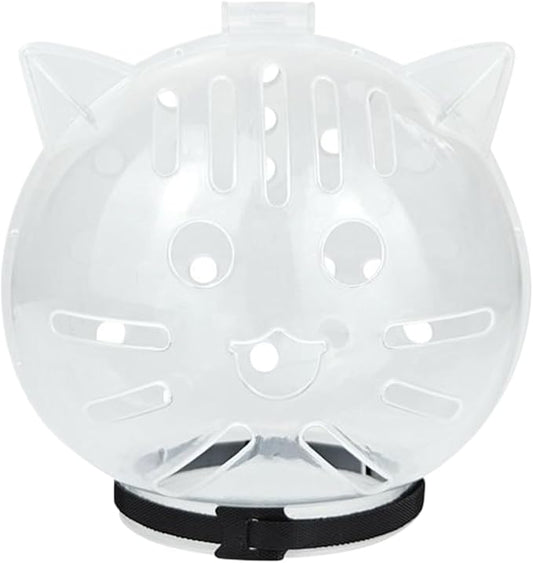 Cat Grooming Helmet, Transparent Head Cover | Anti-Bite Muzzle, suitable for brushing, nail trimming, and bathing.