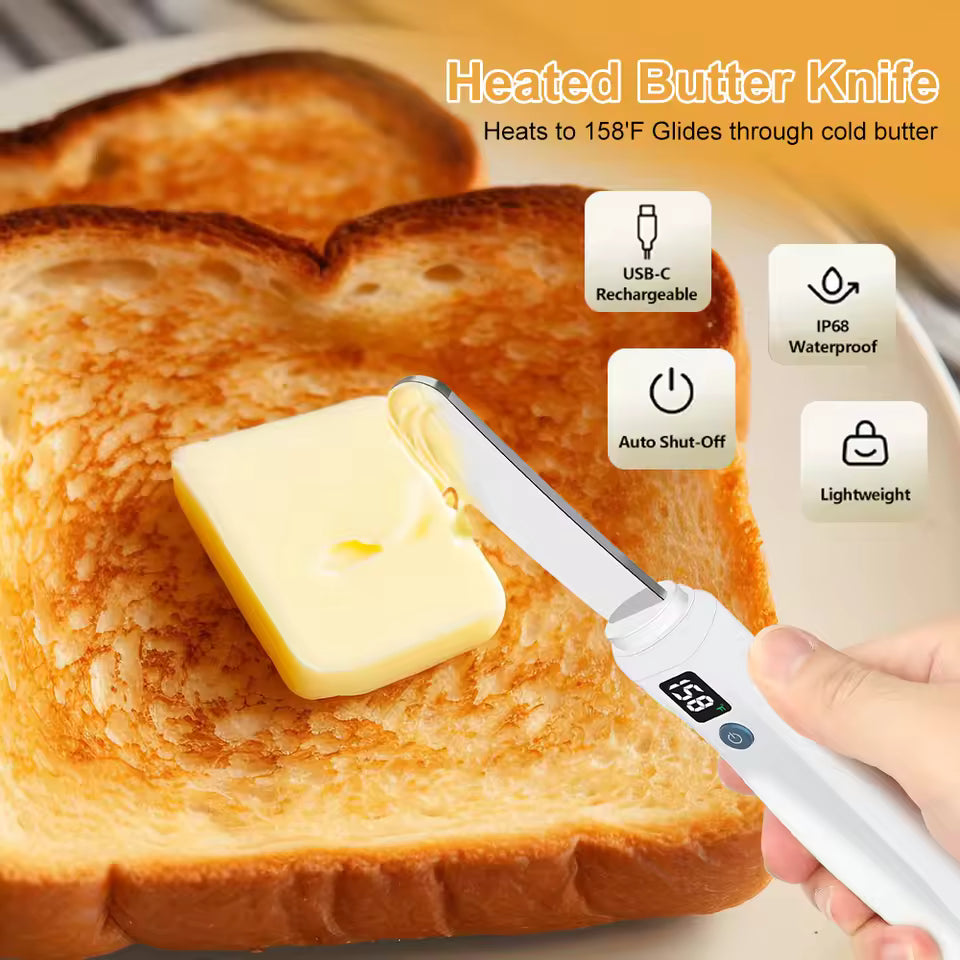 Heated 🧀butter spreader, USB rechargeable electric knife, suitable for spreading cold butter, cheese, etc.