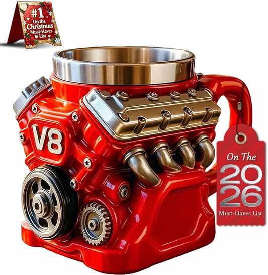 V8 Engine Coffee Mug,Personalized Coffee Mug,Creative Car Engine Coffee Cup for Car Lovers Gifts