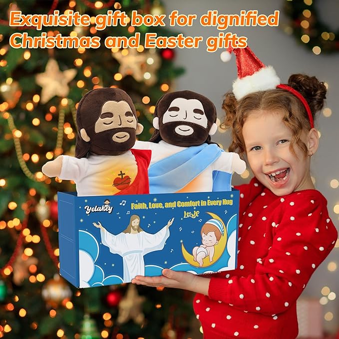 A breathing, comforting plush toy: the Heart of Jesus doll, the Savior doll.