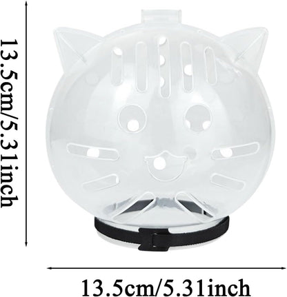 Cat Grooming Helmet, Transparent Head Cover | Anti-Bite Muzzle, suitable for brushing, nail trimming, and bathing.