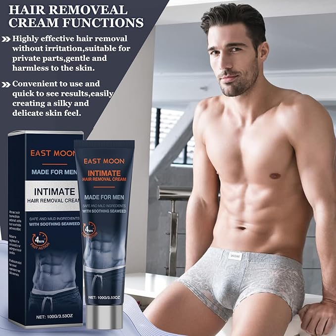 Men's pubic hair removal cream - gentle hair removal, can be used on the whole body and pubic area, 100ml