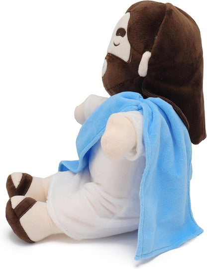 A breathing, comforting plush toy: the Heart of Jesus doll, the Savior doll.